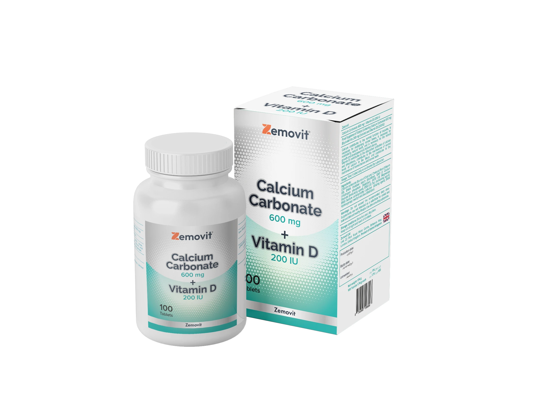Calcium Carbonate 600 mg + Vitamin D3 200 IU