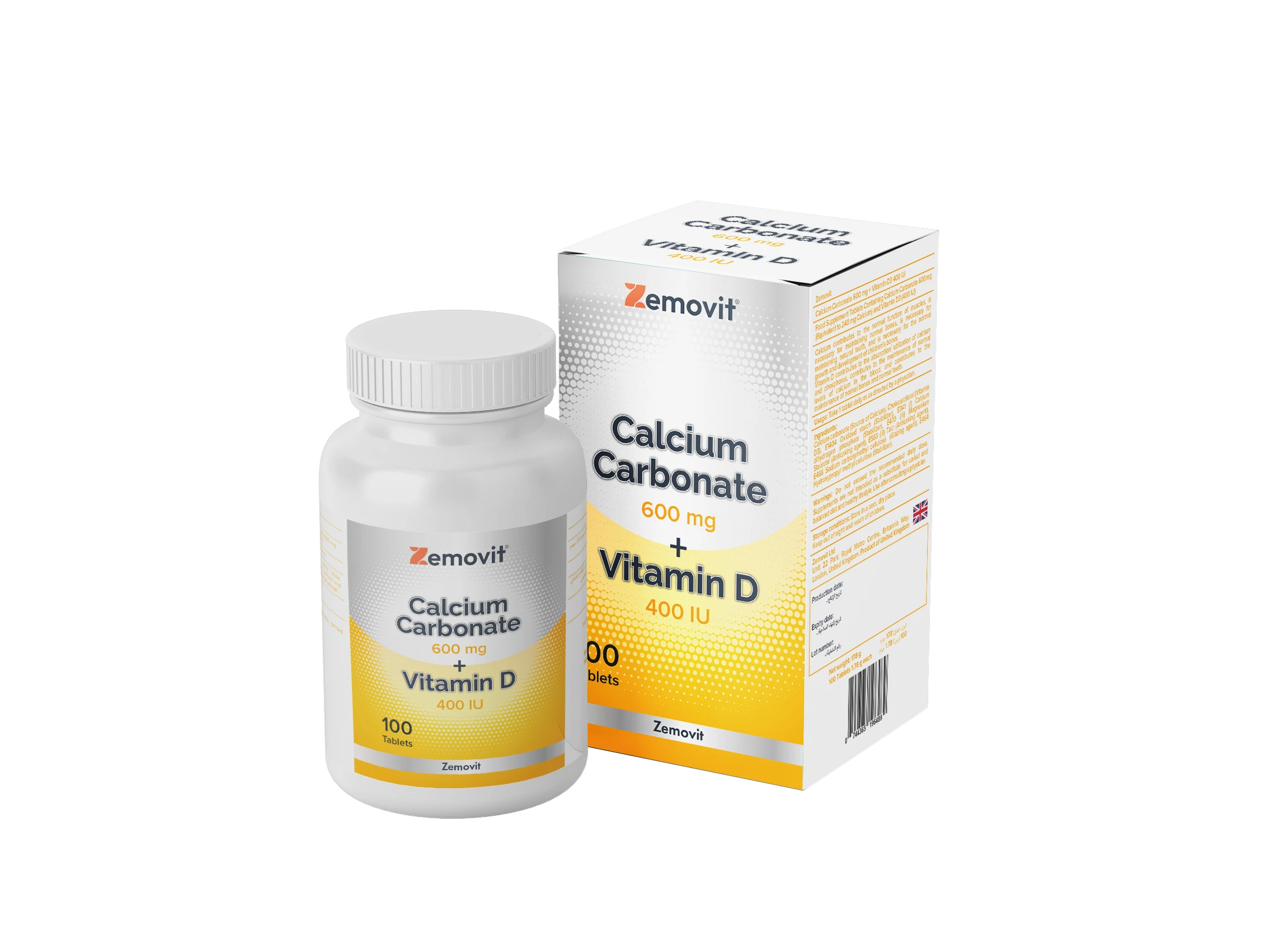 Calcium Carbonate 600 mg + Vitamin D3 400 IU